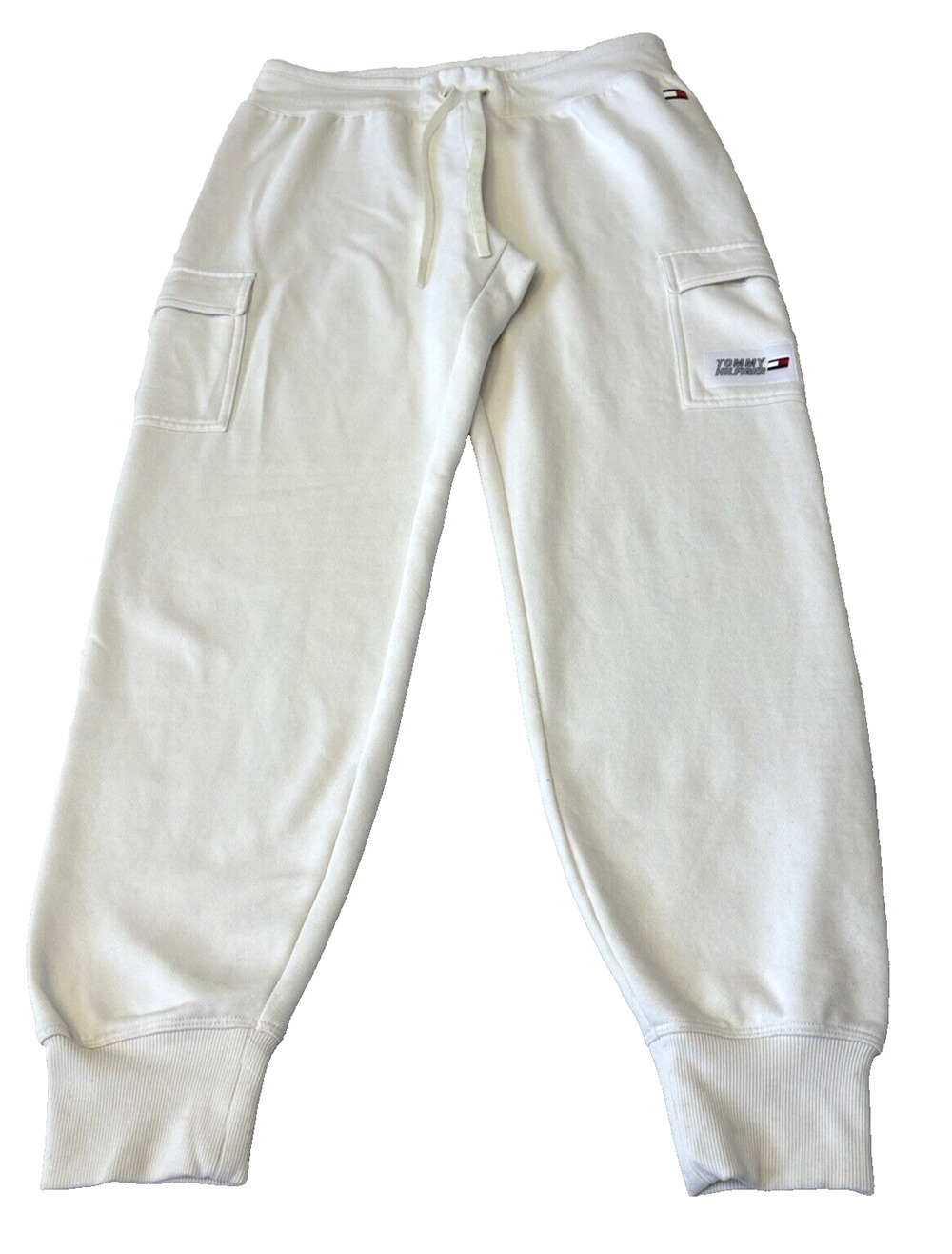 Tommy Hilfiger Sport Womens Jogger Size S Cream Pull-on Cargo Pocket Sweat Pant